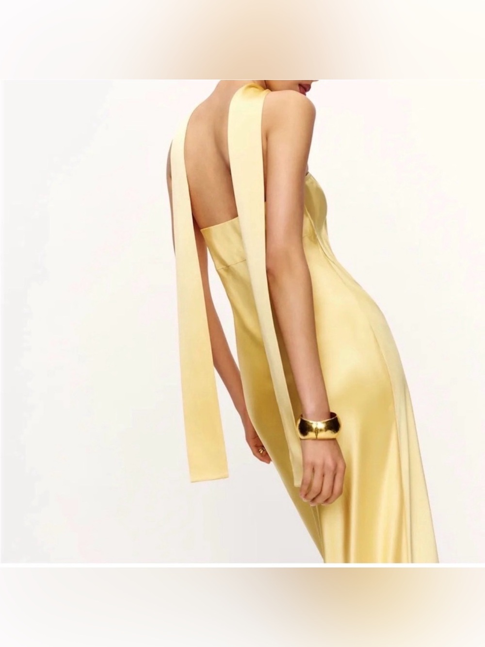 Reformation Oren Silk Maxi Dress XL Butter‎ Yellow Strapless Wedding Guest - Picture 3 of 8